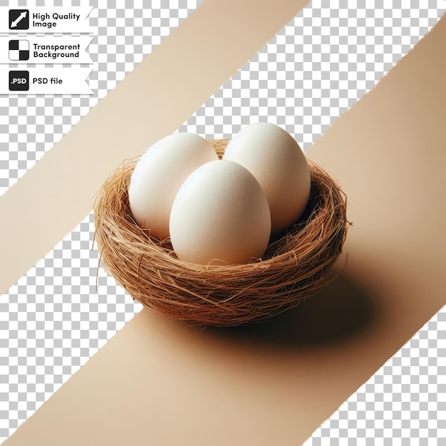 PSD psd eggs in a nest on transparent background