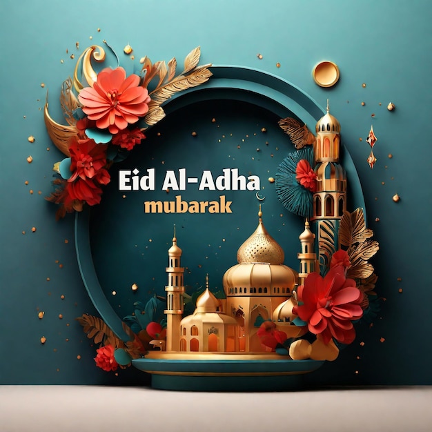 PSD eid al adha celebration template and editable text