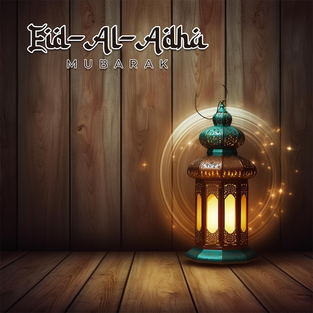 PSD eid al adha mubarak greeetings 템플릿 고급스러운 그랜드 모스크 섬 배경