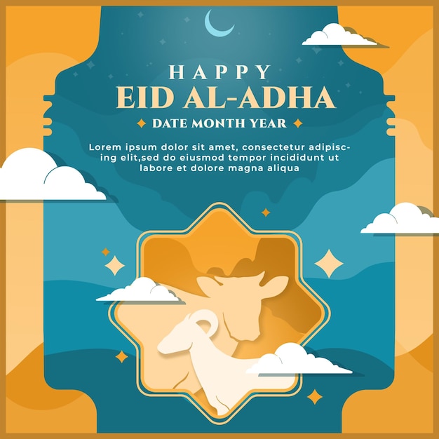 psd eid al adha mubarak islamic banner idul adha template