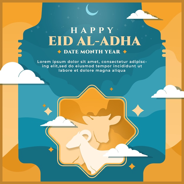 PSD modello psd eid al adha mubarak banner islamico idul adha