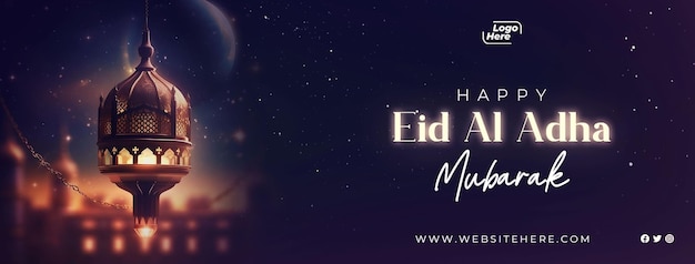 Psd 이드 알 아다 무바라크 이슬람 축제 페이스북 커버 템플릿