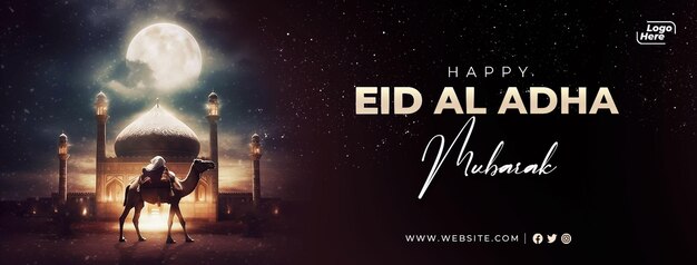 PSD psd eid al adha mubarak islamic festival facebook cover template