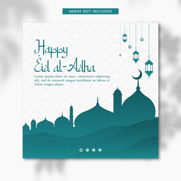 psd eid al adha mubarak islamic festival social media banner template