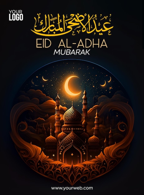 PSD eid al adha mubarak islamski szablon mediów społecznościowych