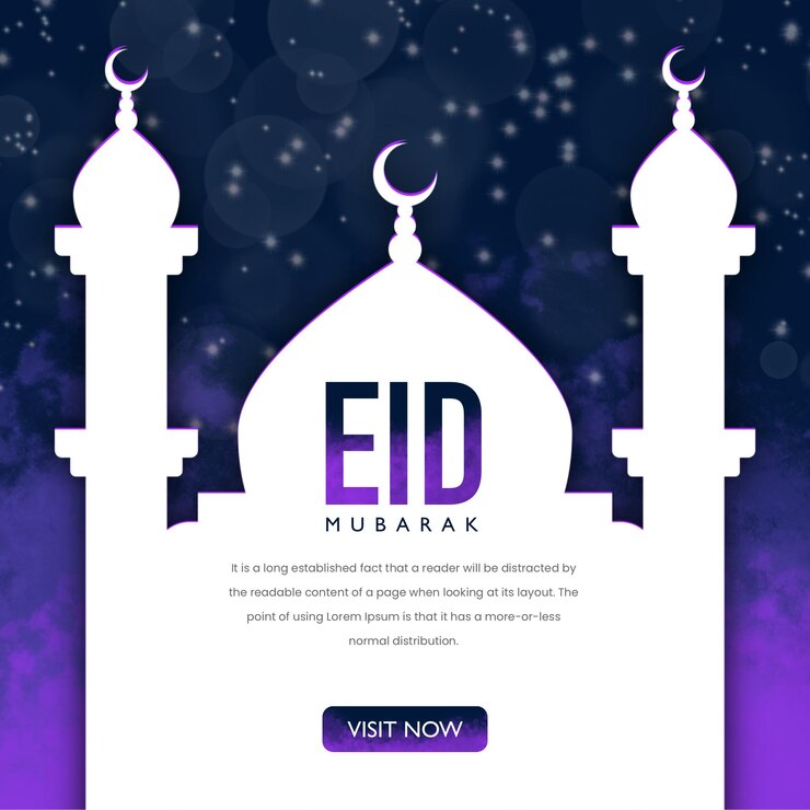 PSD psd eid muabark greeting poster with mosque