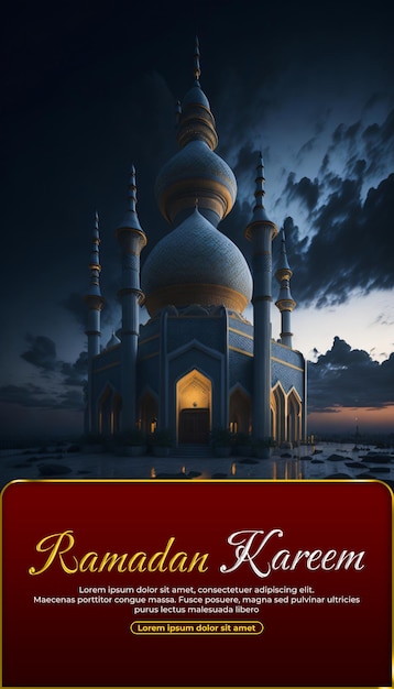 Psd eid mubarak islamic festival social media post template