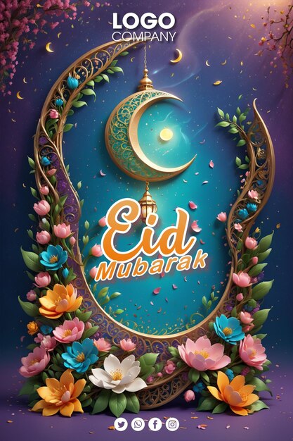 Psd eid mubarak social media banner