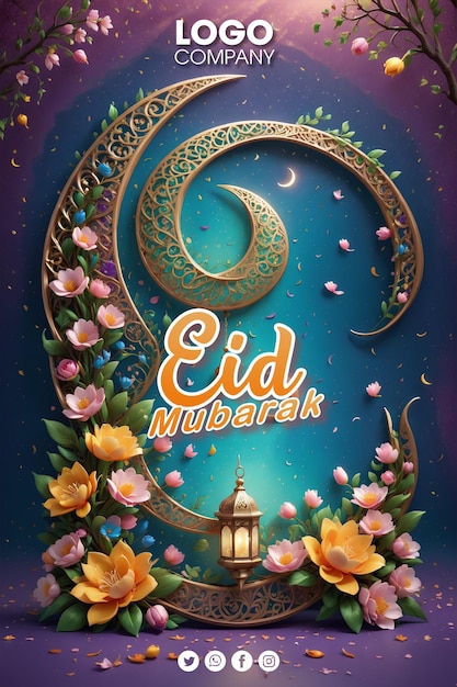 PSD eid mubarak social media banner