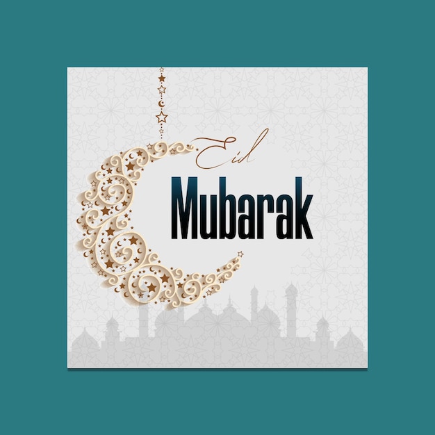 Psd eid mubarak social media template design