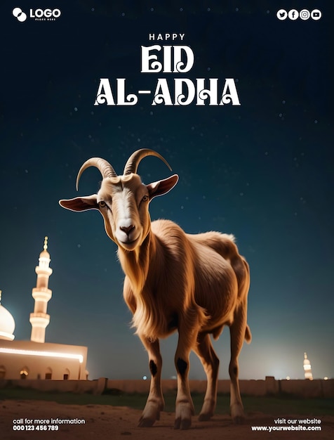 PSD psd eid ul adha mubarak 소셜 미디어 플라이어 템플릿