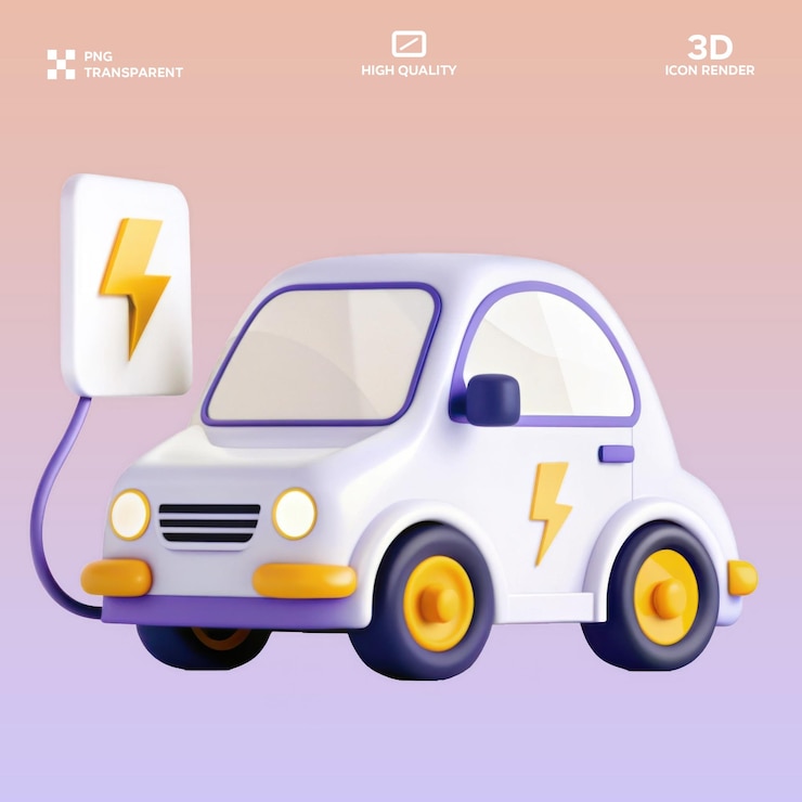 PSD psd electric car 3d illustration