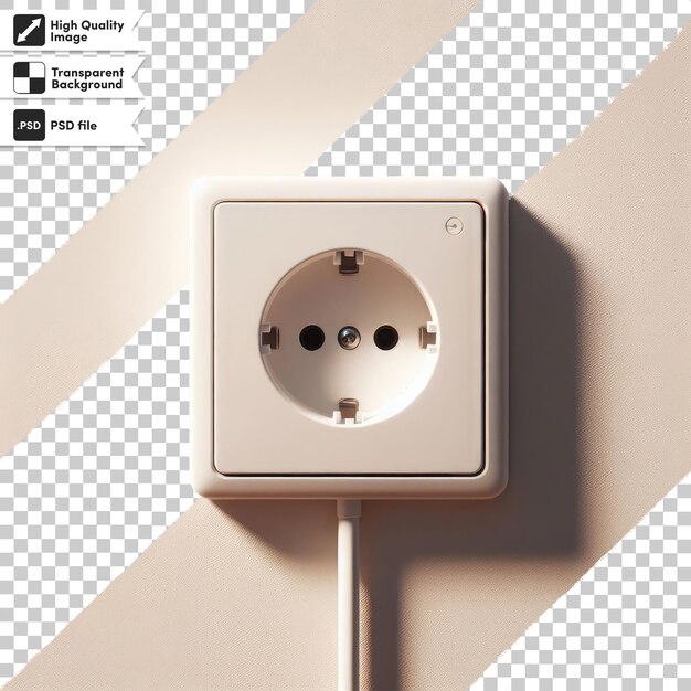 PSD electric plug and socket on transparent background with editable mask layer