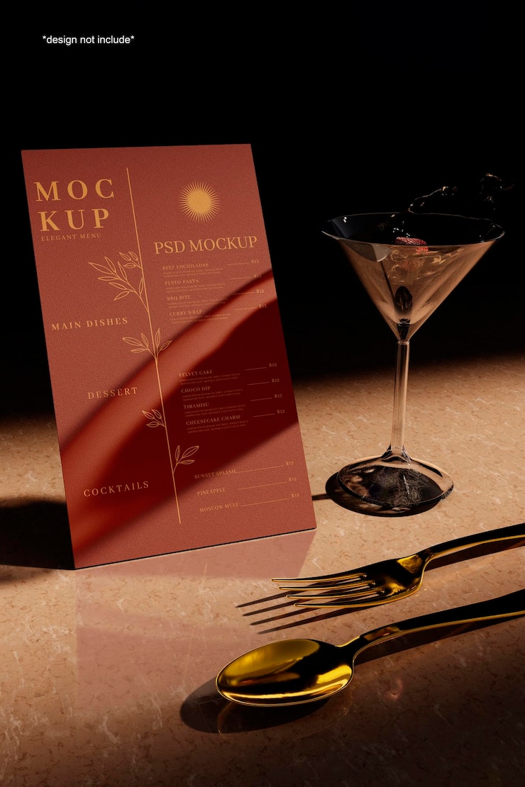 PSD psd elegance restaurant menu mockup
