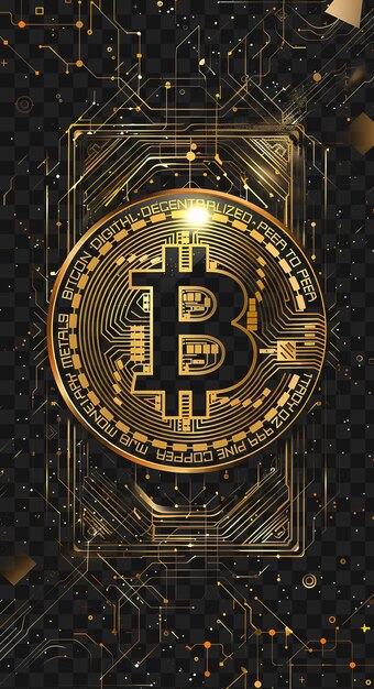 PSD psd элегантный 2d-постер с биткойнами и образцами арт-деко с go collage crypto poster banner art