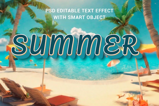 Psd elegant summer text effect
