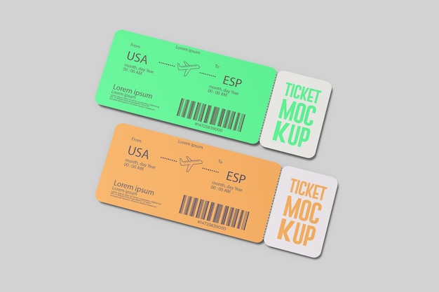 Psd elegant ticket mockup