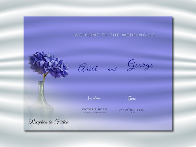 Modello di banner di matrimonio elegante psd