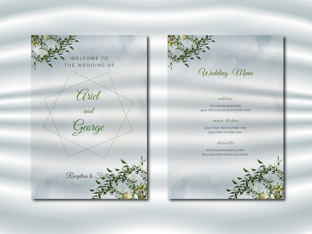 Modello di banner di matrimonio elegante psd