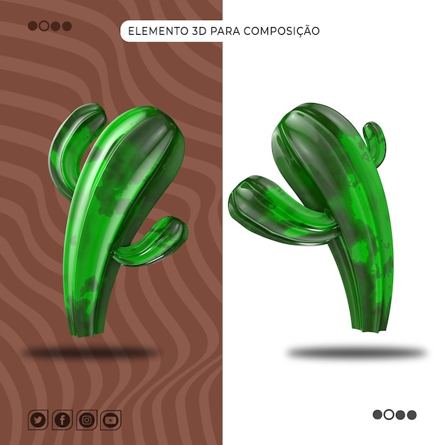 Psd element 3d para composition