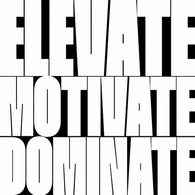 Psd elevate motivate and dominate typography design for social media and instagram post template