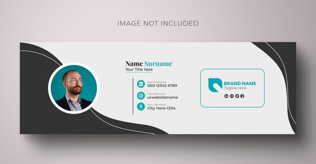PSD 電子メールサイン (psd) または電子メールフットテンプレートデザイン (個人およびソーシャルメディアのカバー)