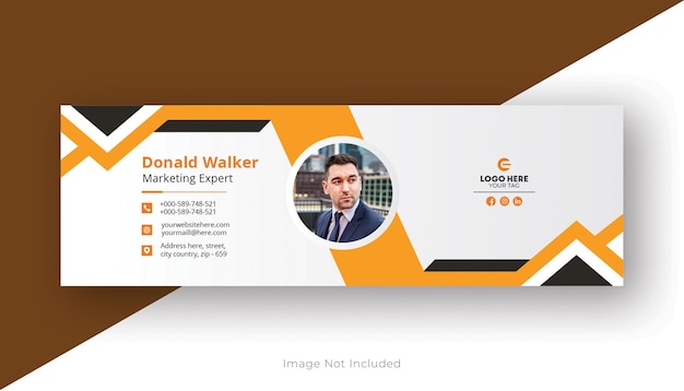 Psd email signature template or email footer and personal social media cover design template