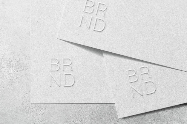 psd embossed paper logo mockup template design