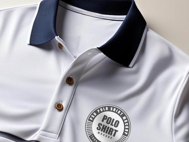 Psd embroidery polo shirt logo mockup