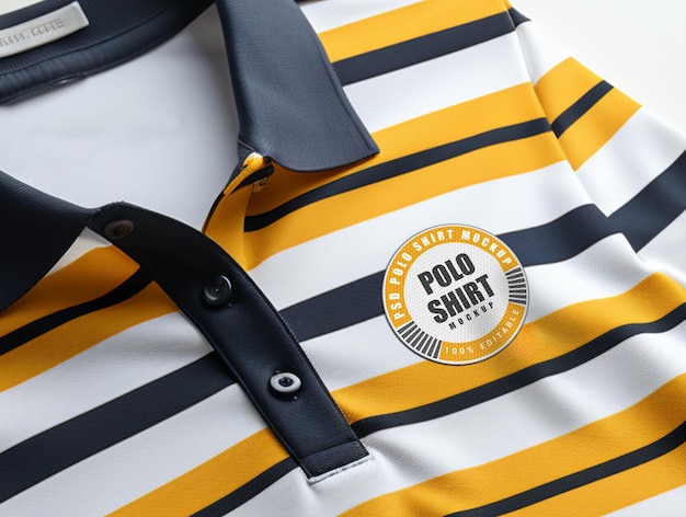 PSD psd embroidery polo shirt logo mockup