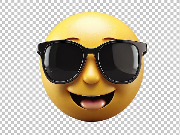 PSD psd of a emoji with black sunglasses