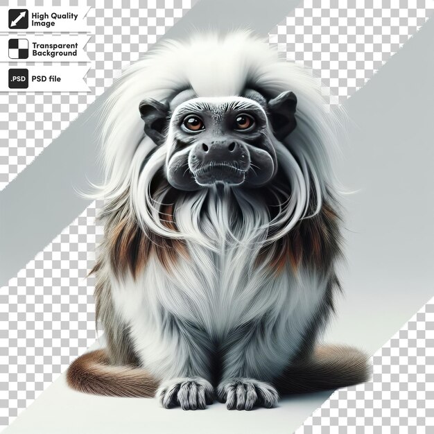 PSD psd emperor tamarin monkey on transparent background with editable mask layer