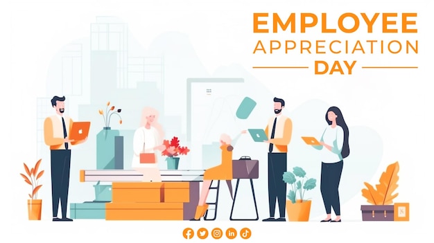 PSD psd employee appreciation day social media poster template