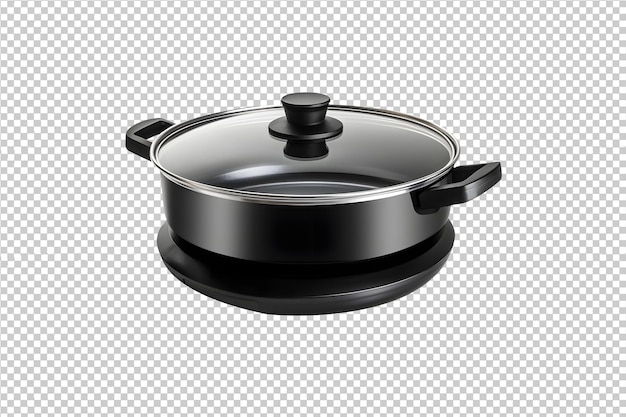 PSD Empty Electric Pan with Lid isolated on transparent background