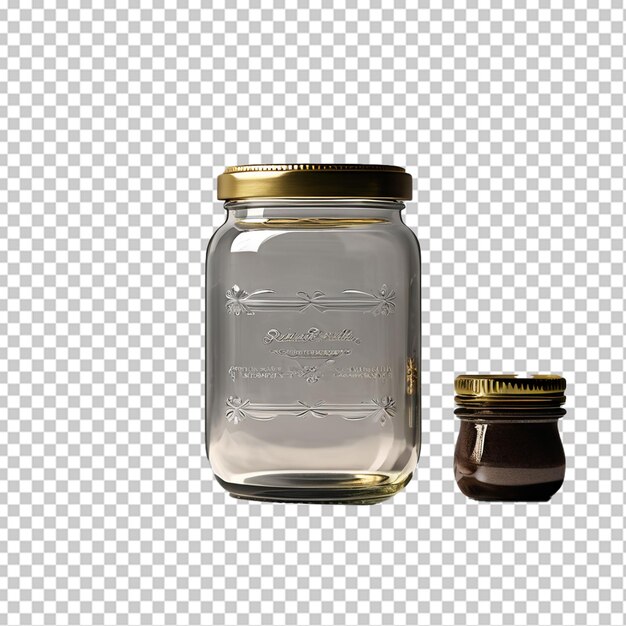 PSD psd empty jar isolated on transparent background