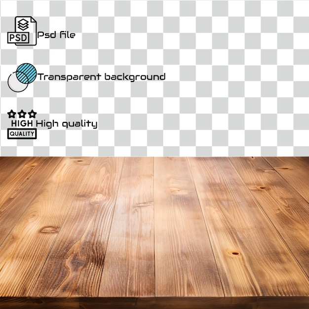 PSD psd empty table isolated on transparent background