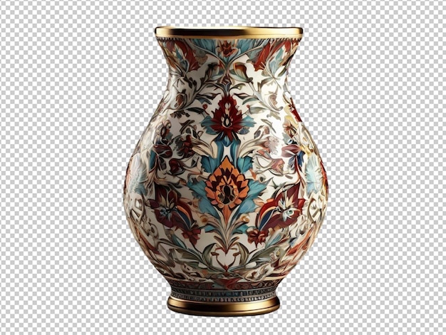 PSD psd of a empty vase made in turkey pattern on transparent background