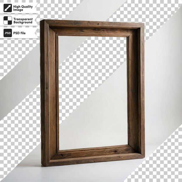 PSD psd empty wooden window on transparent background with editable mask layer