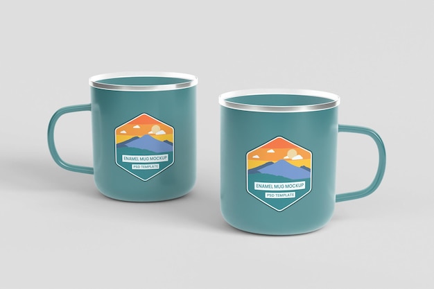 PSD mockup di tazza smaltata psd