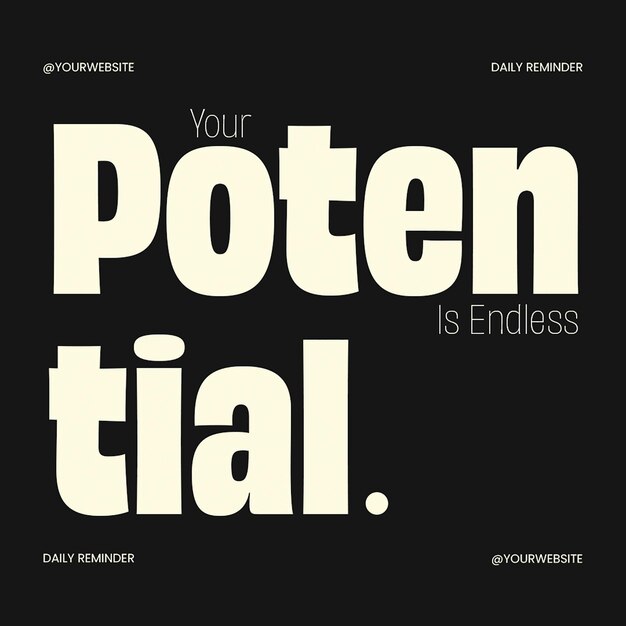 PSD ソーシャルメディアとインスタグラムへのインスタグラムの無限の潜在的なタイポグラフィーデザイン (psd endless potentially typography design for social media and instagram post)