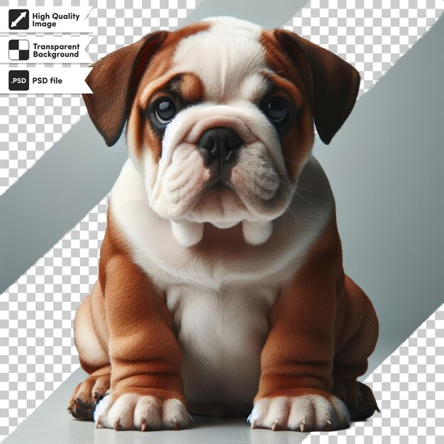 PSD psd english bulldog puppy on transparent background