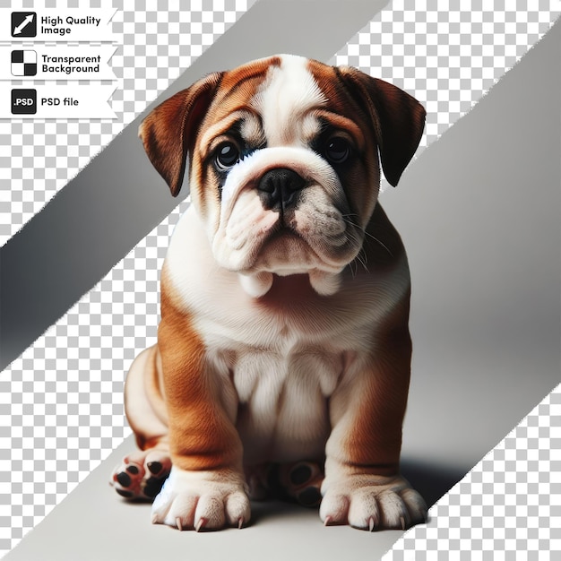 PSD psd english bulldog puppy on transparent background