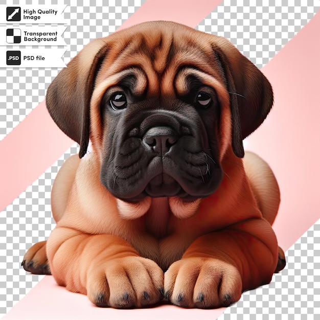 PSD psd english bulldog puppy on transparent background