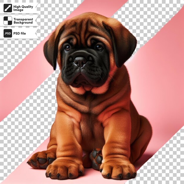 PSD psd english bulldog puppy on transparent background