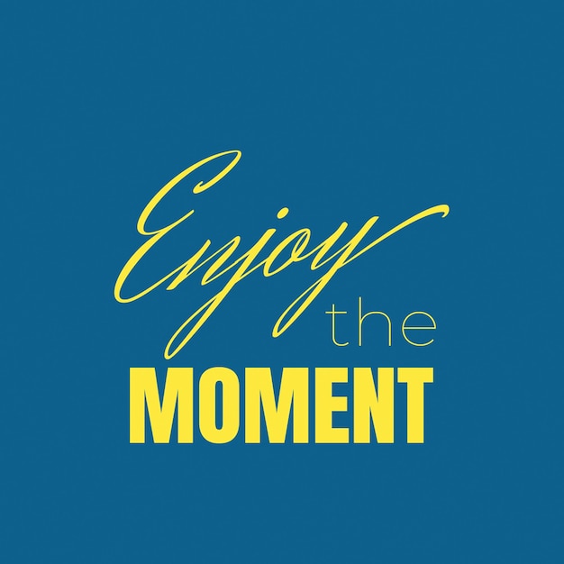 PSD psd enjoy the moment typography design for social media and instagram post template