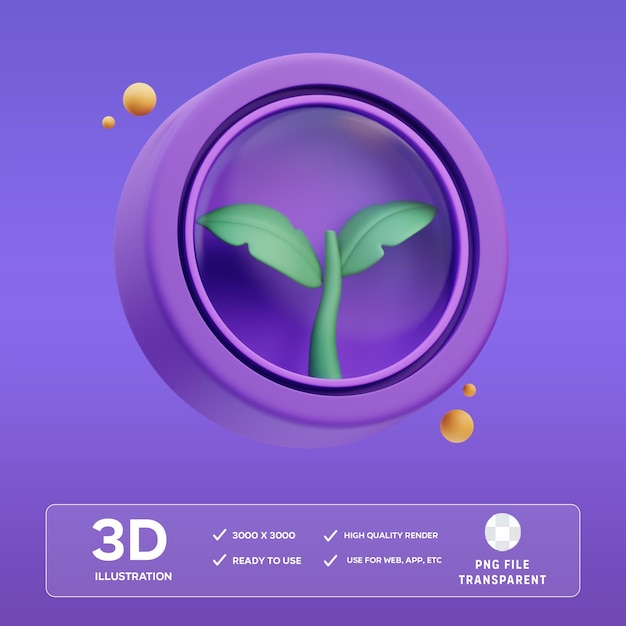 PSD environmental care 3D Illustration