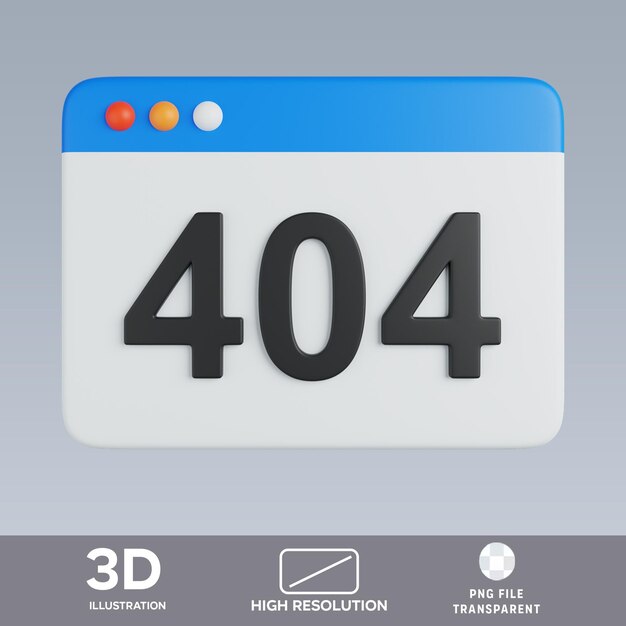 PSD error 404 3D Illustration