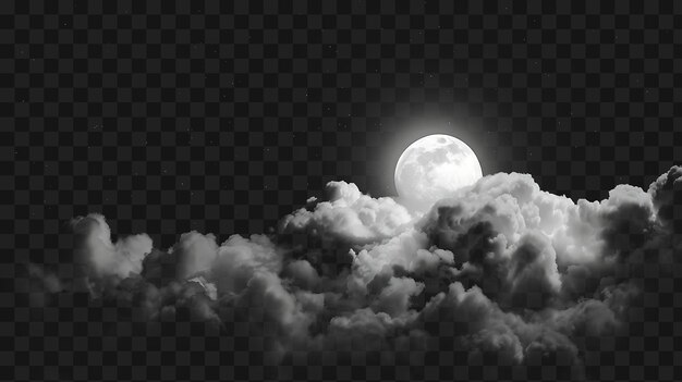 Psd Ethereal Moonlit Cloud Z Miękkim światłem Księżyca I Błyszczącym Mo Y2k Neon Glow T-shirt Tattoo Ink Art