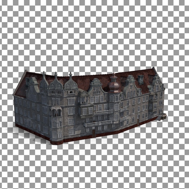 psd european house icon on isolated and transparent background