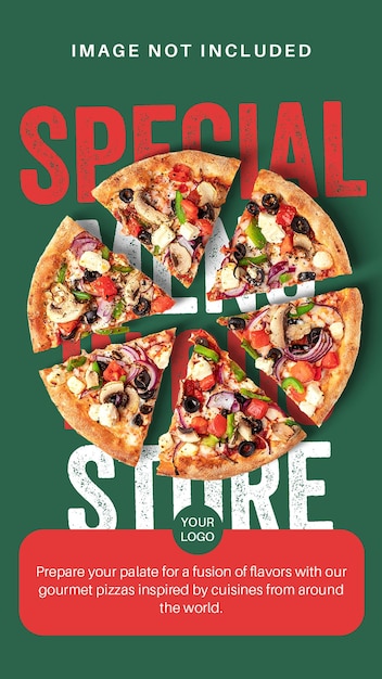 PSD psd tutti amano the slice of pizza poster design concept per i social media e instagram post